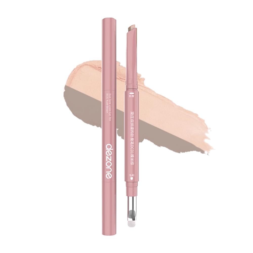 

DEZONE Under-Eye Bag Pen, Double Color, Highlight & Shading, 2-in-1, Waterproof, Creates Natural-Looking Under-Eye Bags, with Brush, Pencil Eyeliner,