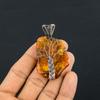 Baltic Amber Pendant, 999 Copper Wire Wrapped Gemstone Jewelry, Handmade Pendant For Mother Day