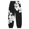 Mens Hooded Pullover Sweatshirt Cotton Floral Print Casual Streetwear