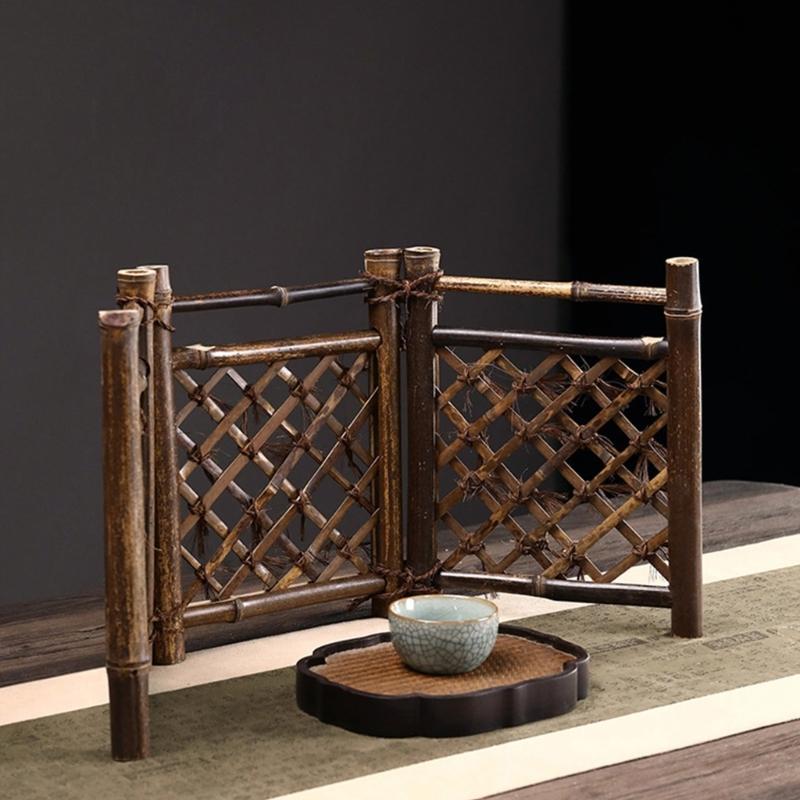 Bamboos Fairys Garden Fence Miniature Fairys Garden Accessories Wooden Decorative Picket Fence for Dollhouses Accessories