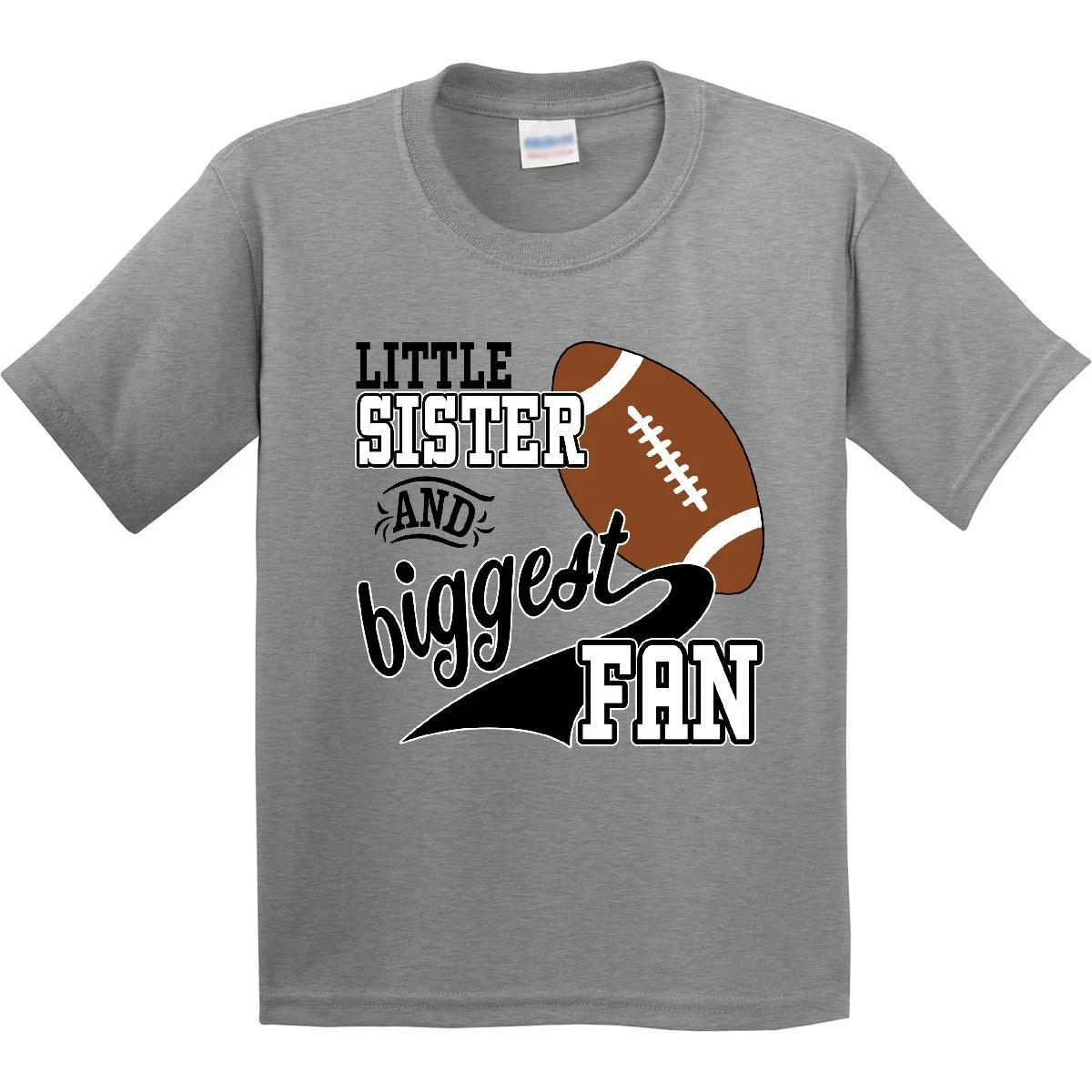 Inktastic Little Sister And Biggest Fan- Football Player Youth T-Shirt Sports 100