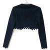 ALAIA Black rayon blend cropped cardigan tops 36 blackUsed