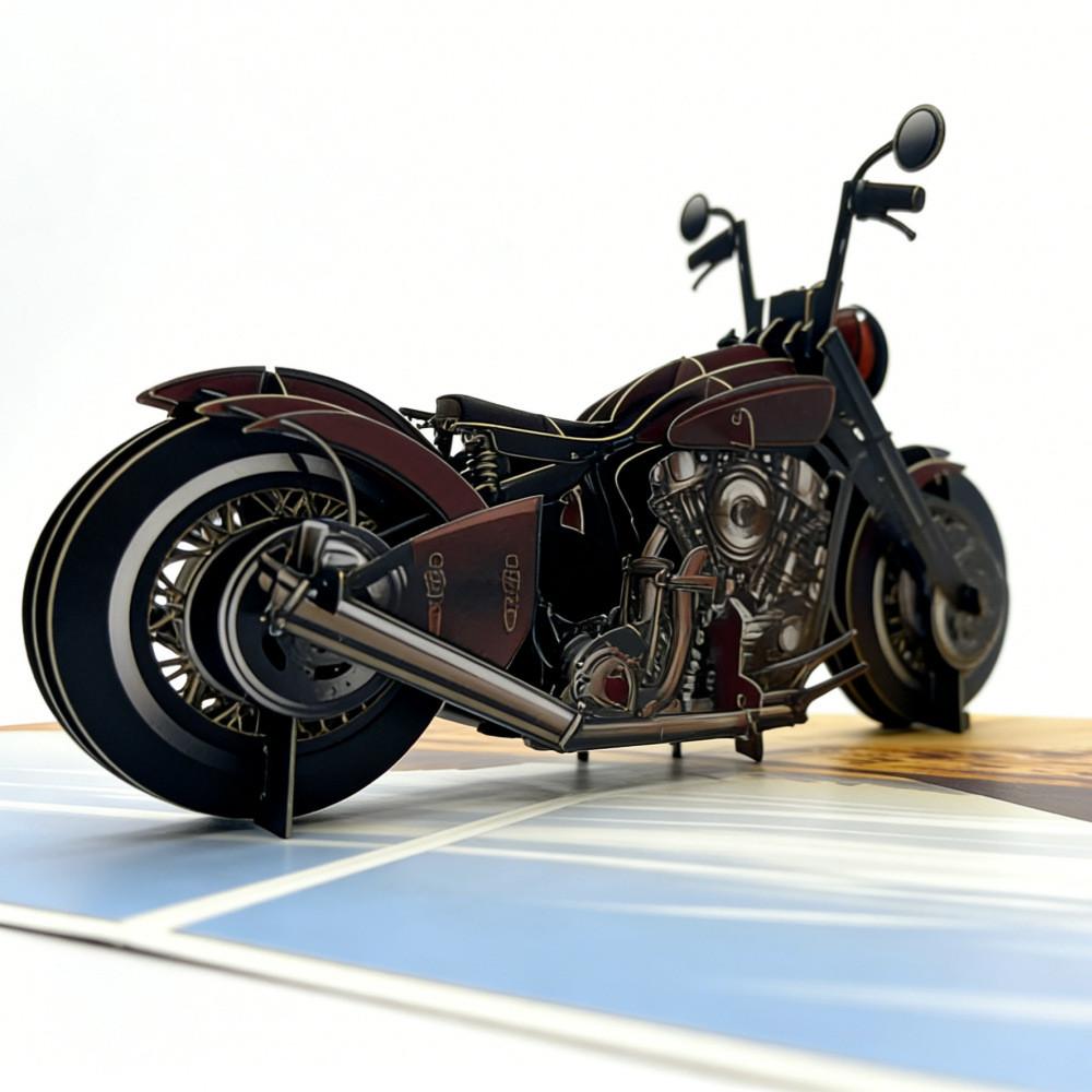 Modern Motorcycle 3d Pop Up Card For Birthday Gift For Dad