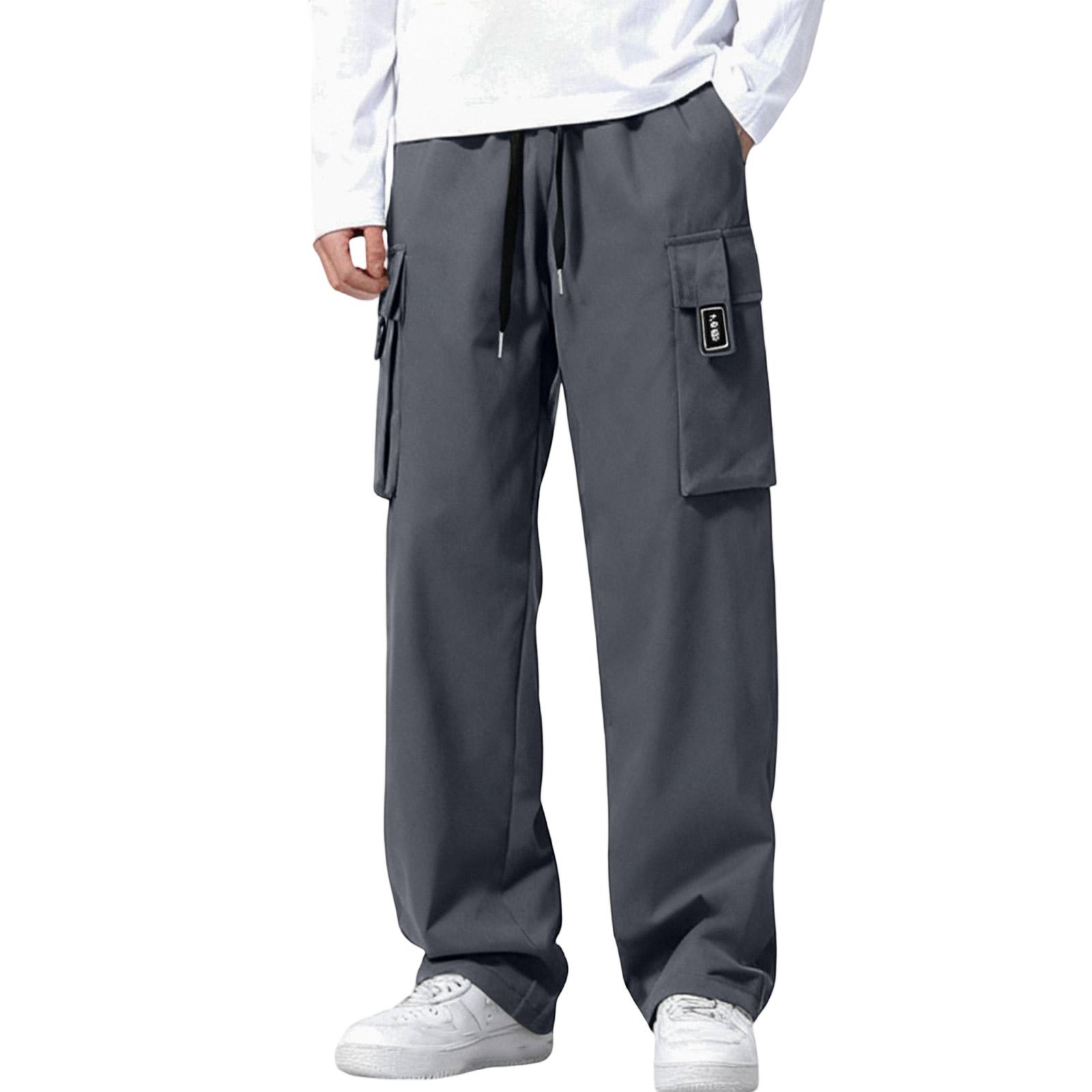 

Мужские Повседневные Свободные Свисающие Ощущение Прямые Цилиндрические Рабочие Брюки XL