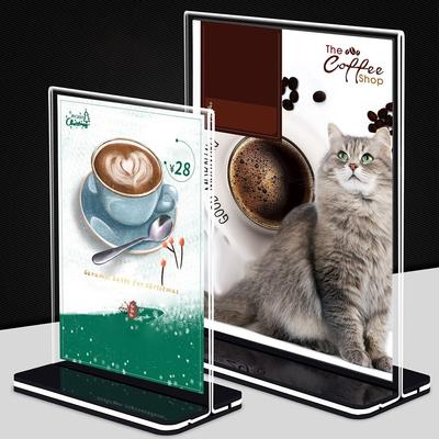 Transparent Acrylic Panel Menu Display Stand A4 Vertical Table Card Sign Collection Photo Protection Holder Photocard Holder