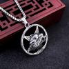 Pentagram Viking Wolf Head Men's Pendant Retro Titanium Steel Men's Necklace
