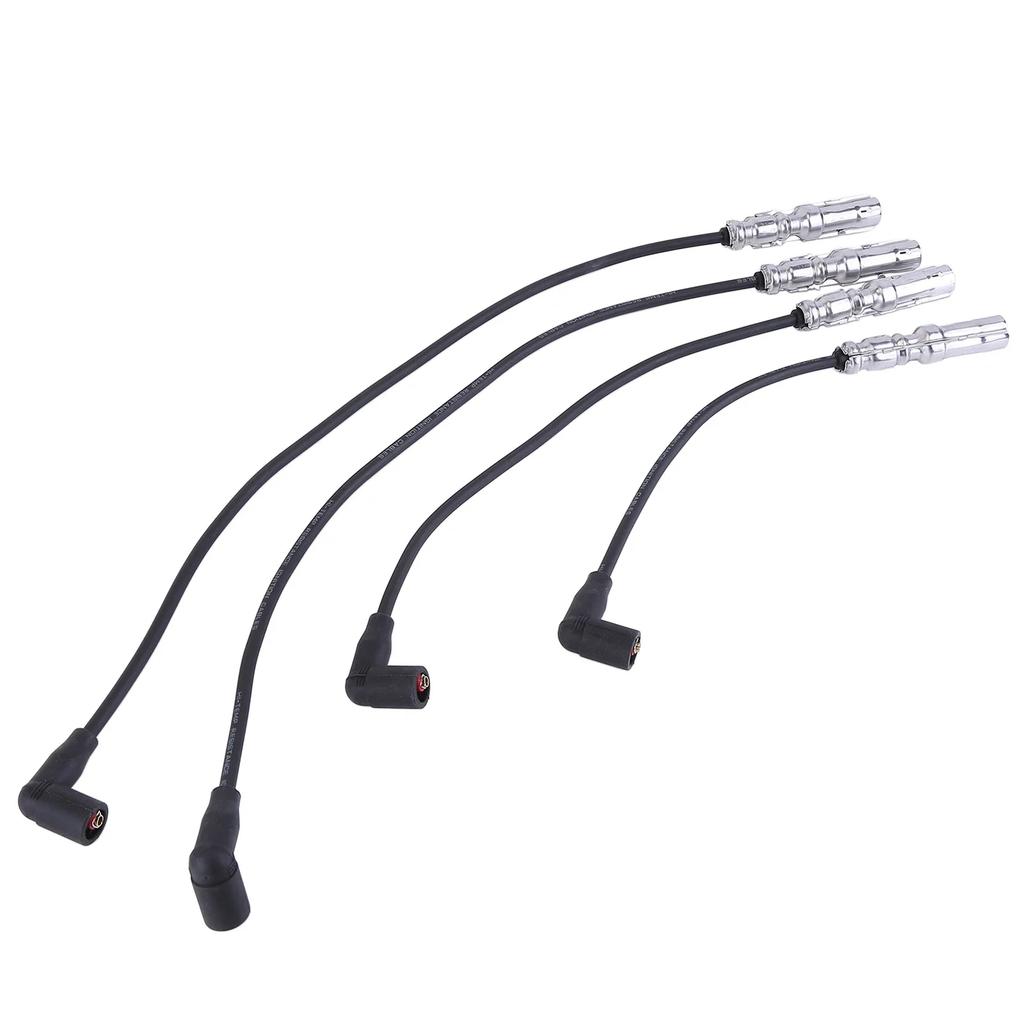 4-teiliges Zündkabelset 06A905409M 06A905409P Kompatibel für 3 A4 Seat ALTEO EXEO SKODA OCTAVIA VW GOLF 4 5 6 1.6 2.0