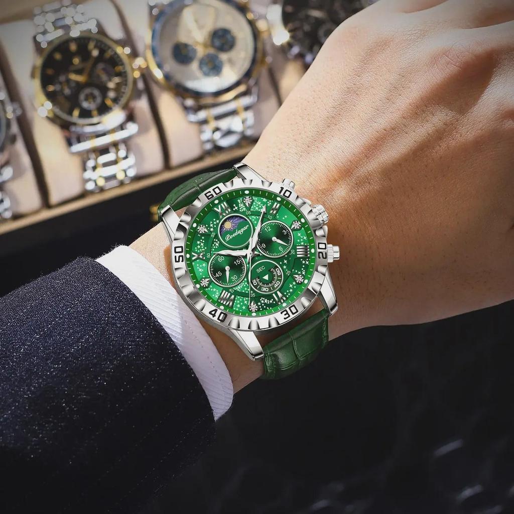 Top Military Man Wristwatch Waterproof Luminous Chronograph Leather Exquisite Watches Men Sports Quartz Watch