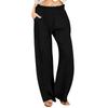 Linen Casual Wide Leg Pants For Women Elastic Waist Versatile Business Casual Work Palazzo Trousers With Pockets