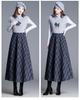 Chic High-Waisted Plaid A-Line Skirt - 2025 Autumn/Winter, Long Length, Women's Cozy Fashion
