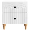 Nightstand High Gloss White 43 x 34.5 x 48 cm Particleboard