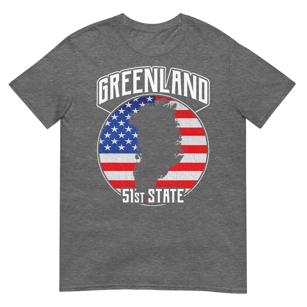 Greenland 51st State Distressed Usa Flag Retro Tshirt