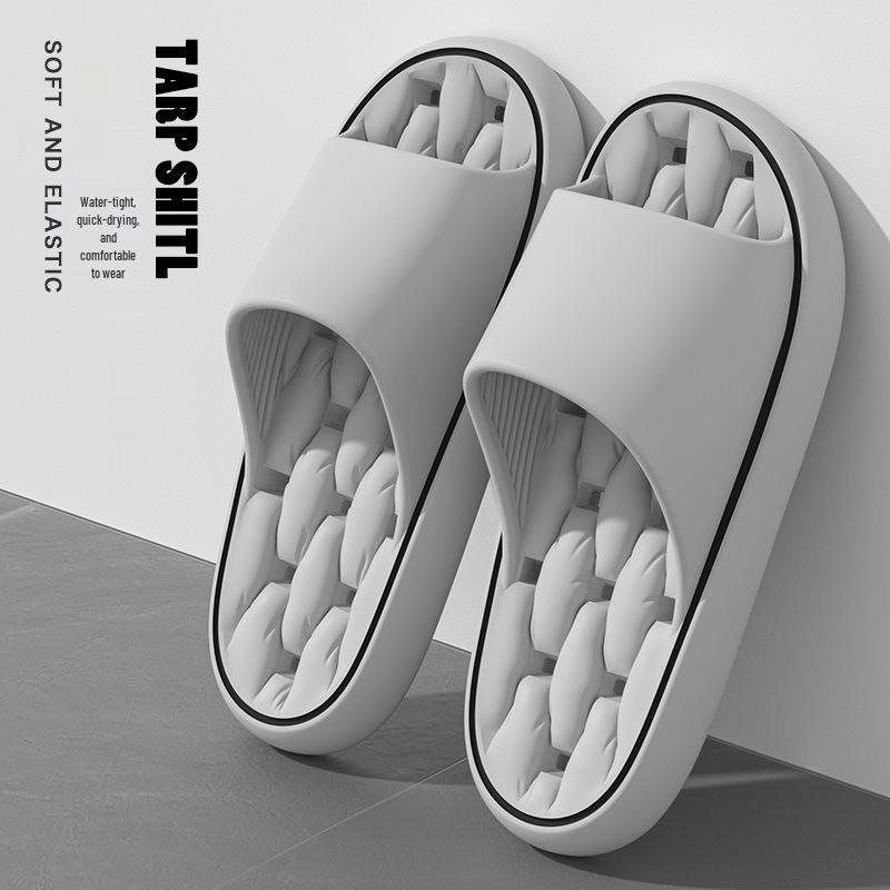 2024 Silent Non-Slip EVA Bathroom Slippers - Hollow Design for Men, Summer Home Comfort