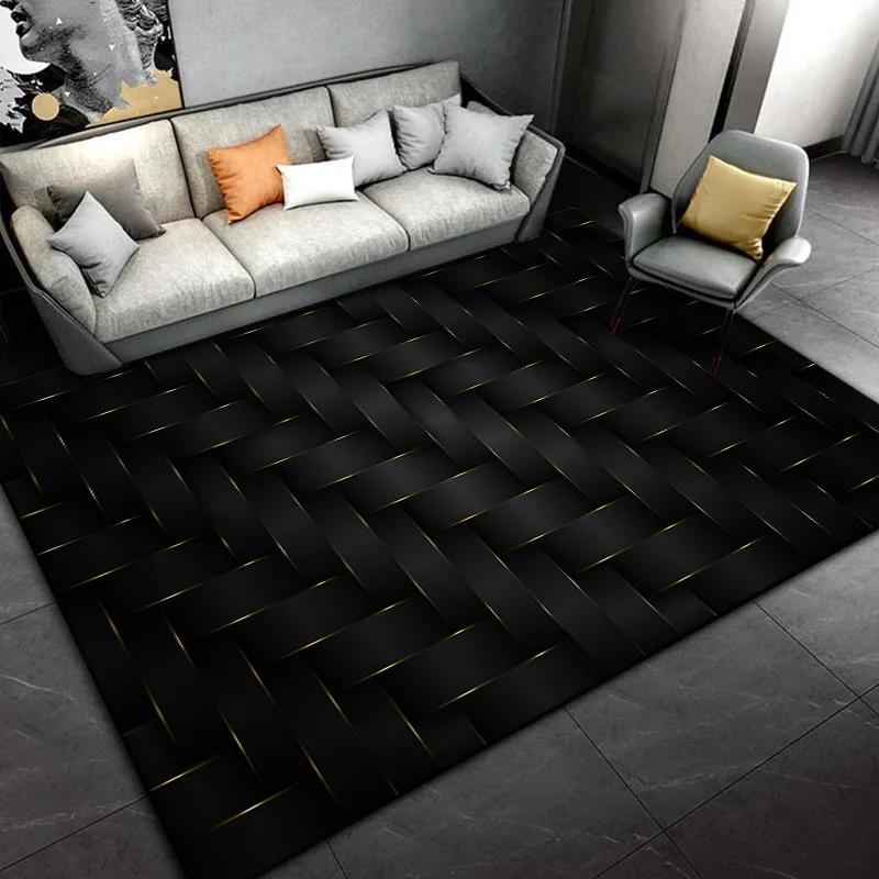Black Cartoon Small Carpet Living Room Bedroom Sofa Door Mat Decorative Carpet Children's Game Anti-Slip Floor Game Mat Gift
