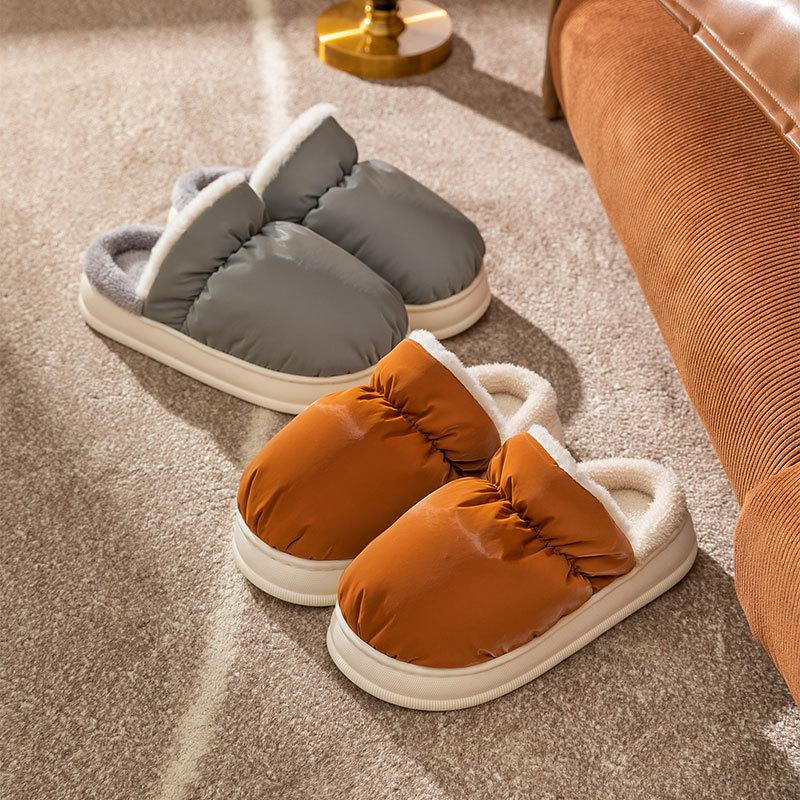 Cotton slippers spring and autumn men's winter home indoor non-slip confinement shoes thick-soled home warmth couple women