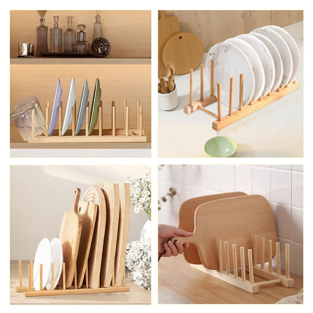2025 DIY Locker Bamboo Drain Rack Wooden Plate Rack Dish Rack Kitchen Organizer for Plates/Cutting Boards/Plates/Cups/Pot Lid