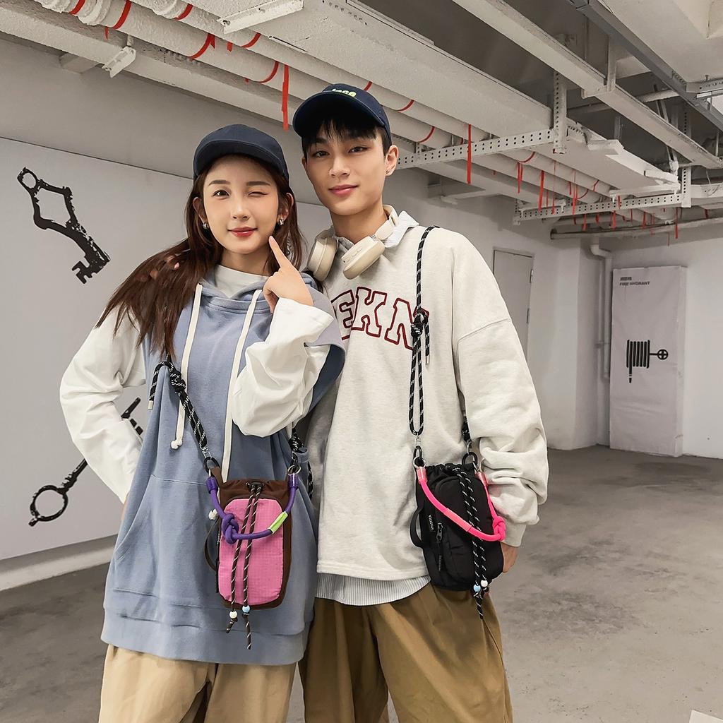 Color Matching Messenger Bag, Light Commuting Kettle Bag, Outdoor Hiking Shoulder Bag, Women'S Tide Brand, Versatile Mobile Phone Bag, Men'S