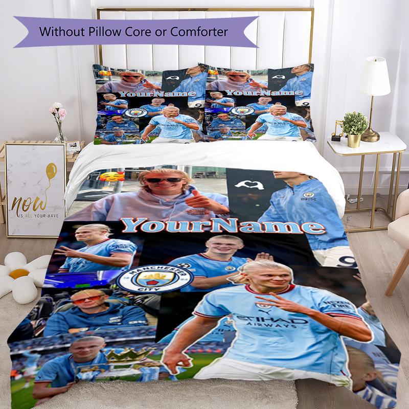 Haaland 90 Customize your name Bedding Set Breathable Duvet Cover with Pillowcases Home Decoration Birthday Gift