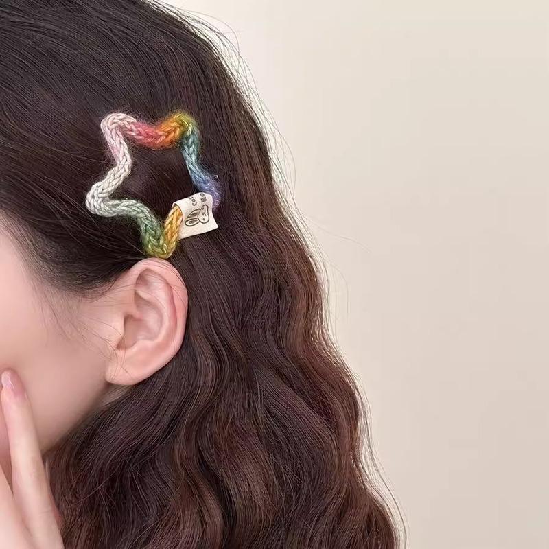 Fashion Handmade Plush Hair Clips For Women Sweet Star Heart Hair Clamp Side Bang Barrettes Hair Accessories Baby Hairpins