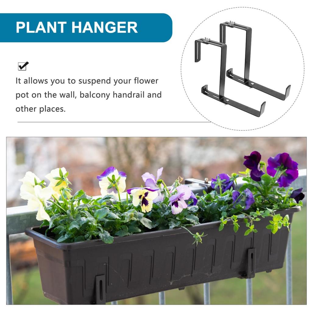 HAKIDZEL 2-Pack Planter Hooks, Wall-Mounted Planter Rack, Outdoor Iron Planter Bracket, for Balconies and Railings, Hanging Plants and Lanterns