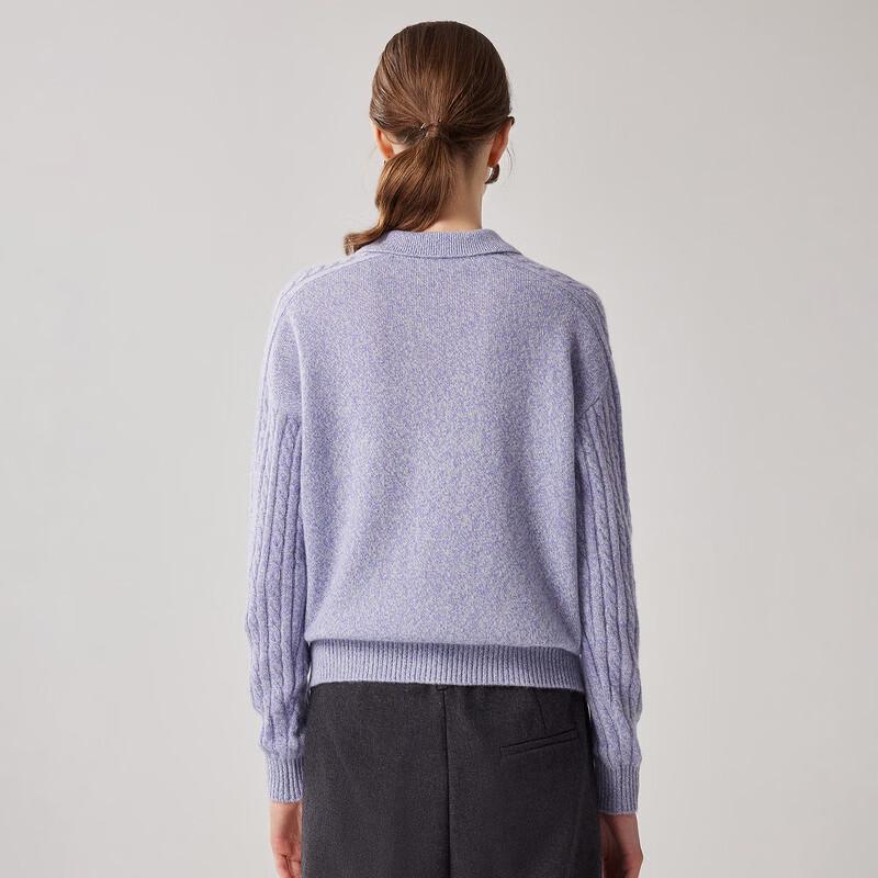 Zhaojun Women's 100% Cashmere Thickened Collared Knit Sweater