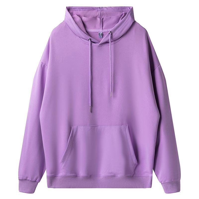Unisex Thin Hooded Pullovers: Solid Color Sweatshirts, Sportswear, Group Apparel, Customizable with Logo for Spring and Autumn.