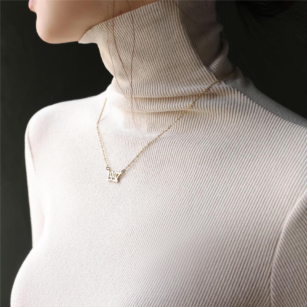 Autumn and Winter Women's Bottoming Shirt Stacked High Neck Thickened Dralon Striped Inner Long-sleeved Top Tide