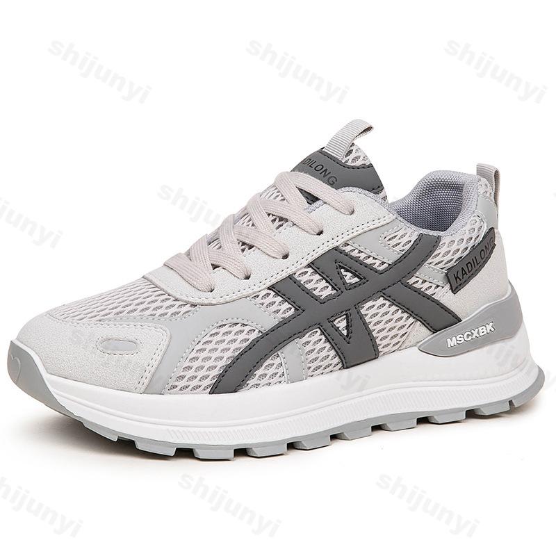 Fashion Women's Leisure Sports Non Slip Comfortable Lace Up Breathable Mesh Sneakers Increased Height Design Casual Shoes Zapatos Mujer