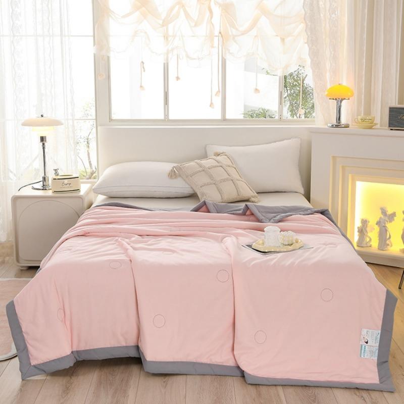 

Новое летнее одеяло класса А, летнее прохладное одеяло из стиранного хлопка, односпальное одеяло для общежития, одеяло для кондиционера, машинная стирка летом 150x200cm 1pcs вишневый розовый