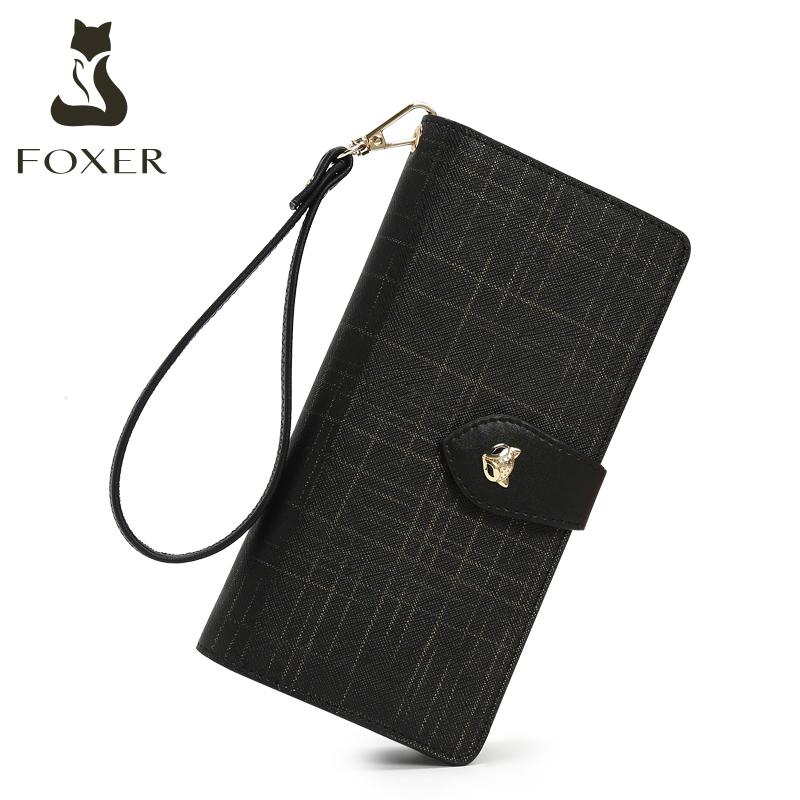 

FOXER Split Leather Women Long Clutch Wallet 2026 Fashion Lightweight Card Bag,Mini Handheld Money Bag For Mom s Gift