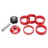 Sykkel Styrelager Gaffel Topplokk og Stjernemutter med Aluminium Skruesett for Fixed Cog 5410T SettRød