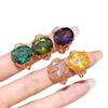 Qicai Liujing Elegant Oval Zirconium Adjustable Ring - Stylish High-End Index Finger Jewelry
