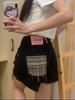 High-Waisted Vintage Ripped Black Denim Shorts - Women's 2025 Wide-Leg Summer Collection.