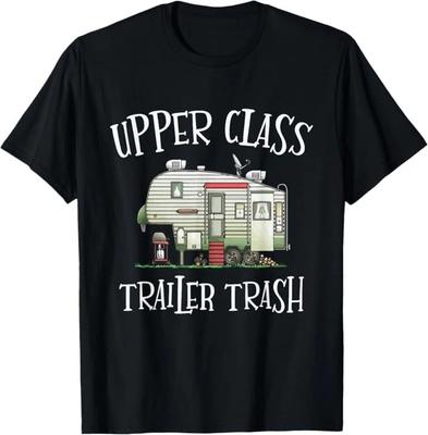 Bovenklasse Trailer Trash Grappige Camper Kamperen Buiten T-shirt Maat S-4XL