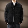 Men's Trendy French Embossed Winter Shirt Jacket with Spliced Lapels