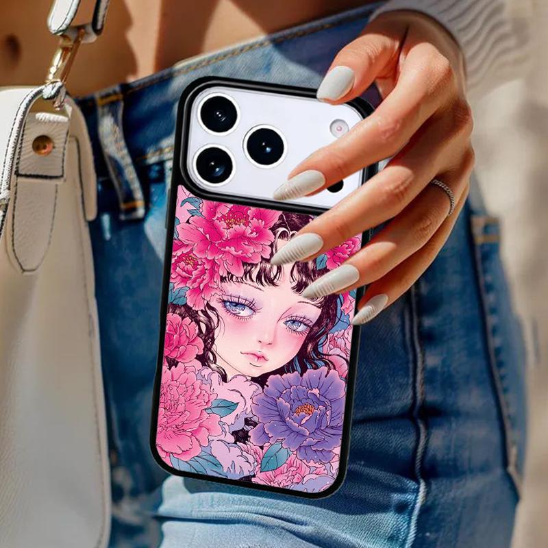 Cartoon Girl illustration Phone Case For iPhone 17 Air 14 15 13 12 Max Cover For Apple 14 15 16 16e 11 Pro Max Plus Coque