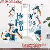2D Flat Photography Backdrop Party Backdrop Father's Day Tools 100% Polyester Festive Wall Decor Use for Holiday Portraits
