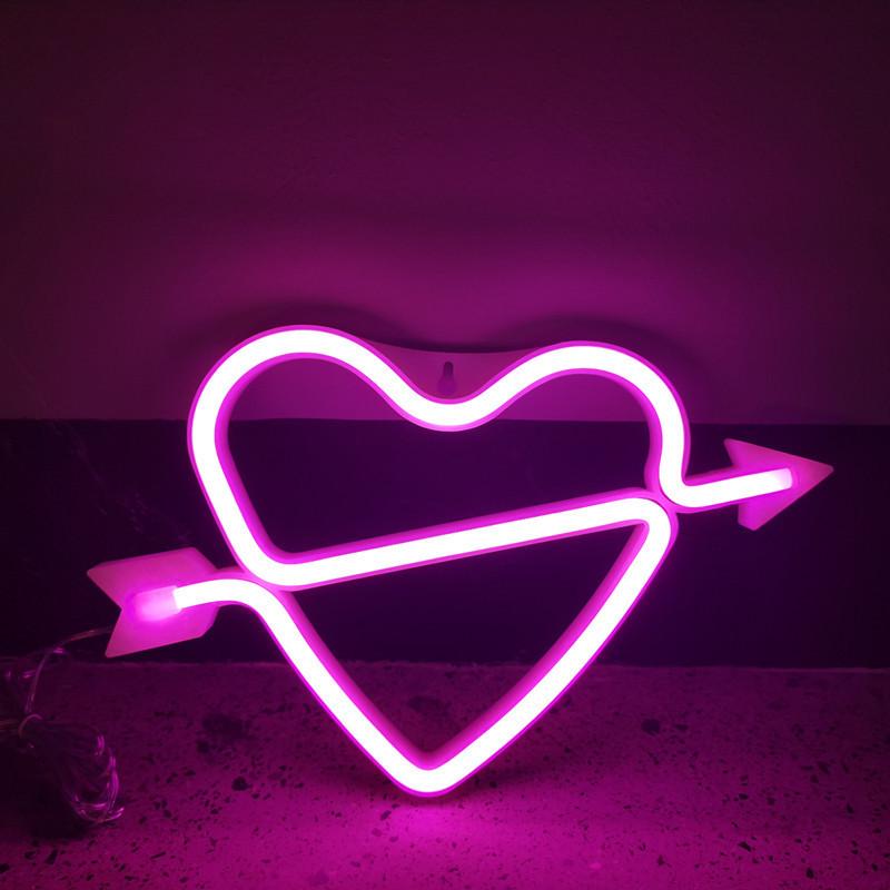 Herz & Stern LED Neon Mondlicht