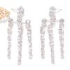 New Tassel Pendant Earrings Luxury Bridal Dress Shining Full Diamond Earrings Earrings Ladies Silver