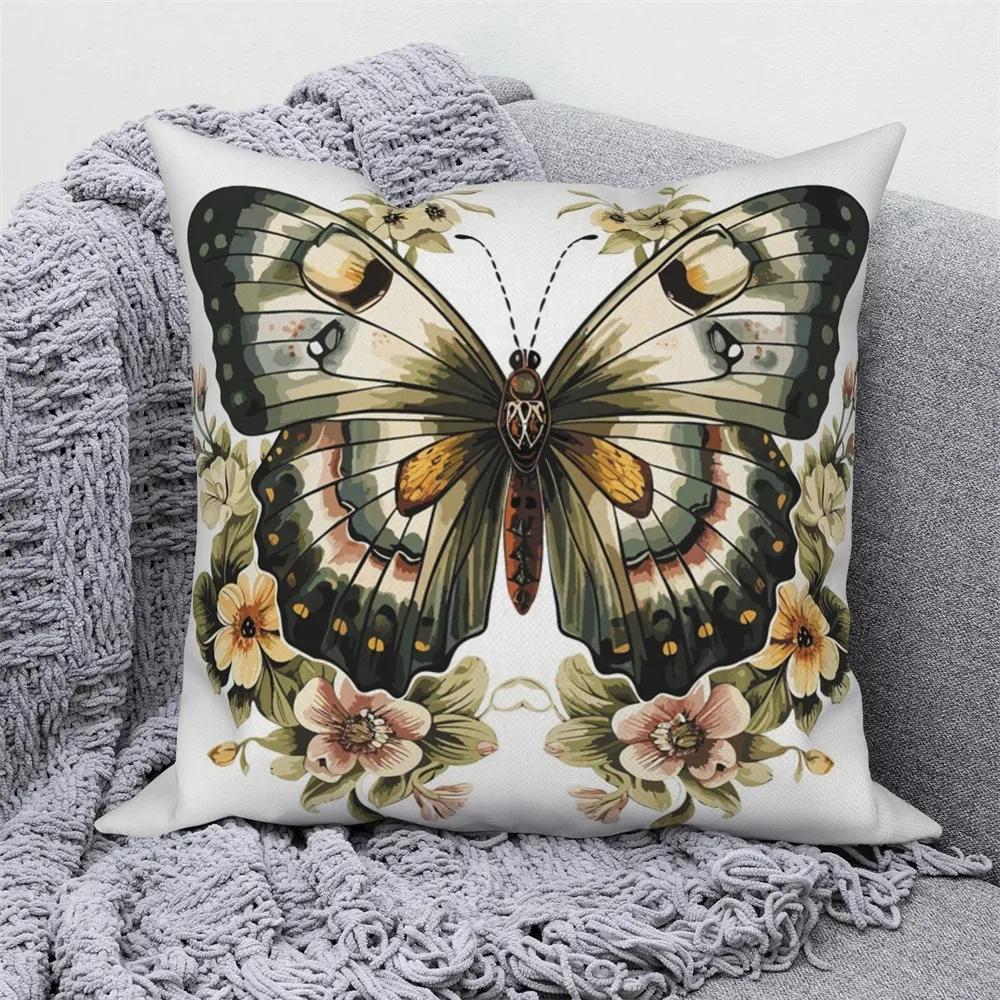 Home Decoration Cushion Cover Butterfly Flower Pillow Cover Sofa Car Decoration Pillow Cover