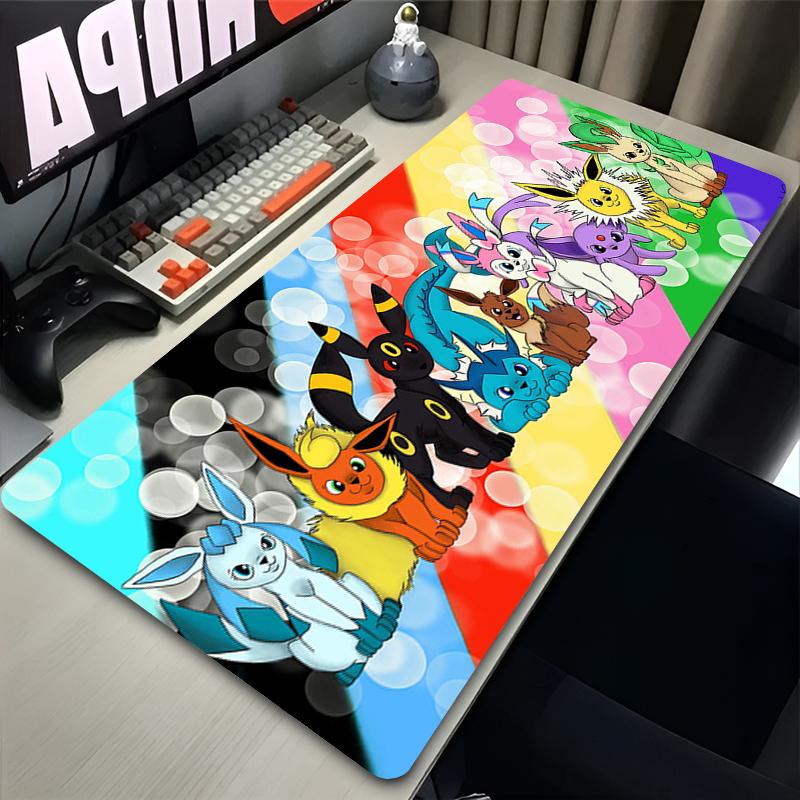 Mouse Pad Anime kawaii Pokemon Eevee Gamer Big Big Tablet Varmilo Keyboard Carpet Mouse Pads Gaming Accessories Mousepad 800x300x2mm