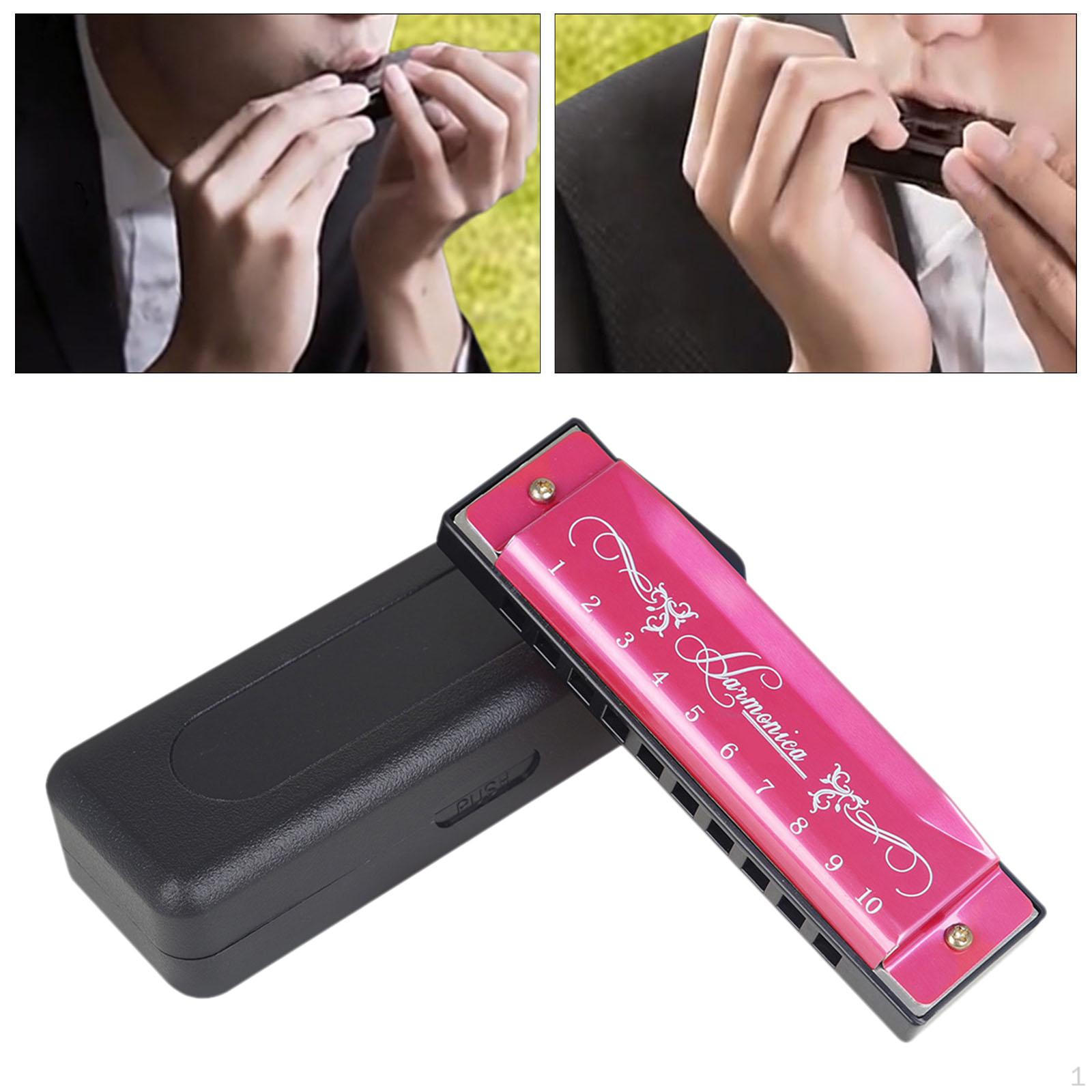 

Губная гармошка C Key 10 отверстий 20 мелодий для концертов на домашней сцене розового золота