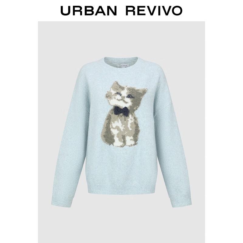 

UR Women s Casual Cat Jacquard Knit Sweater L