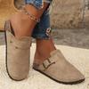 Slippers Women Thick Soled Casual Belt Buckle Boken Shoes Half Support