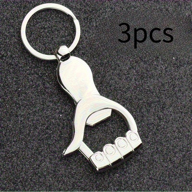 Heavy Duty Stainless Steel Bottle Opener Keychain ,One Touch Lever Mechanism, Ergonomic Grip Design, Rust Resistant , Durable for Home, Bar, Party
