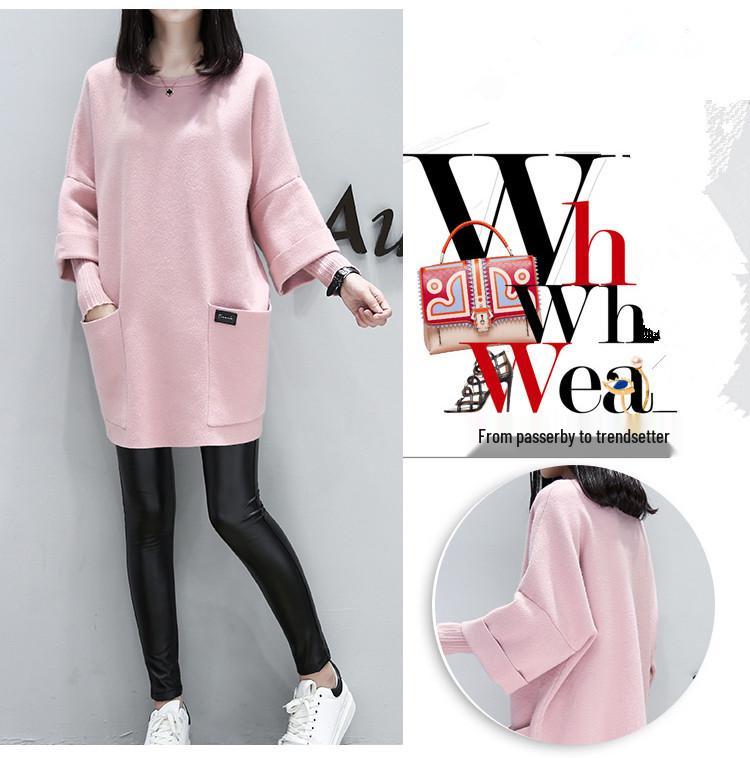2026 Autumn/Winter Women's Plus Size Loose Patchwork Long Sleeve Solid Top Jacket