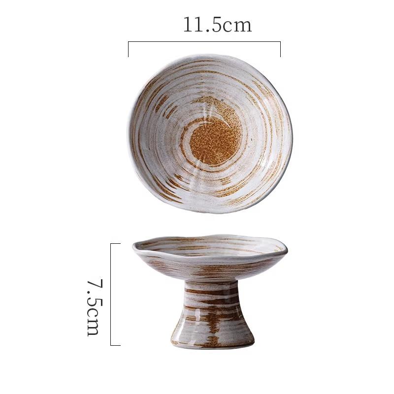 Neues Chinesisches Dessert Hoher Teller Kleiner Snack Erfrischungsteller Retro Keramikteller Nachmittagstee Snack Haushaltswaren