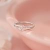 Fashionable Double-Layer Three-Leaf Flower Ring for Women: 2026 Adjustable Stylish Open Index Finger Design.