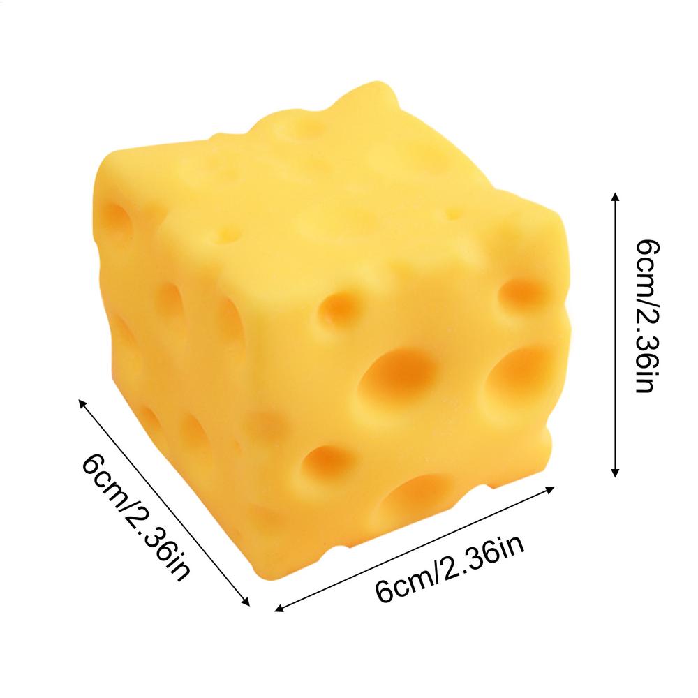 

6Cm/7Cm Cheese Stress Plaything Tactile Cheese Fidgeting Stress Rebounding Tactile Toy Shapeable Squeeze Ball For Kids Adults