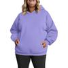 Women's Fashionable Casual Large-sized Long-sleeved Hooded Solid-color Sweatshirt